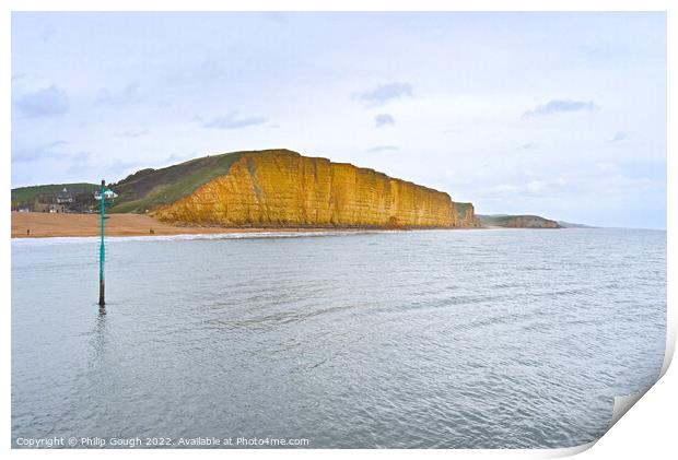 East Cliff at West Bay Print by Philip Gough