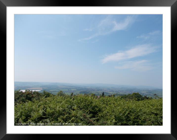 View from Staple Plain  in Somerset Framed Mounted Print by Philip Gough