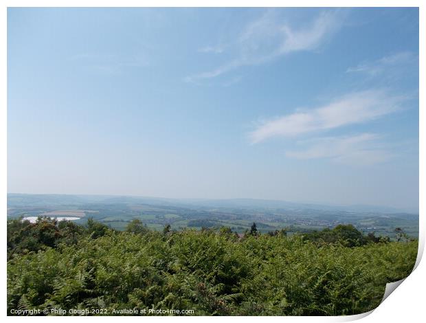 View from Staple Plain  in Somerset Print by Philip Gough