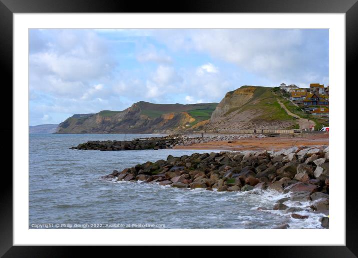 West Bay Coastal View Framed Mounted Print by Philip Gough