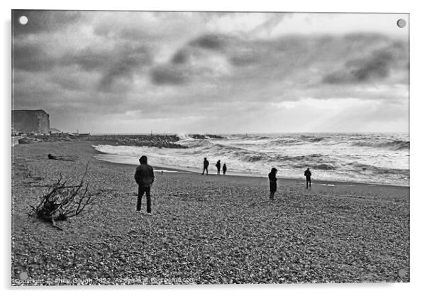 FIGURES ON THE BEACH Acrylic by Philip Gough