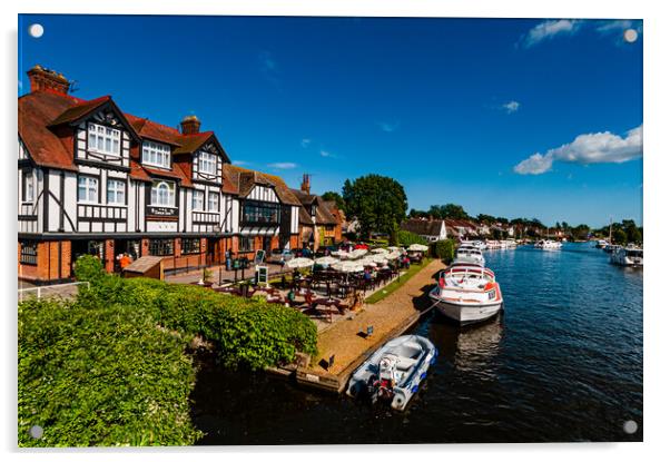 The Swan Inn at Horning Acrylic by Gerry Walden LRPS