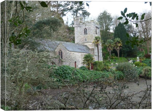 St Just in Roseland church, Cornwall Canvas Print by Peter Hodgson