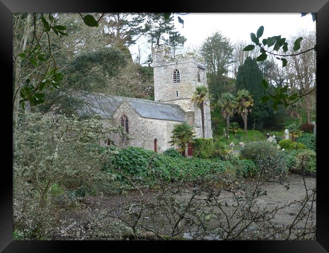 St Just in Roseland church, Cornwall Framed Print by Peter Hodgson