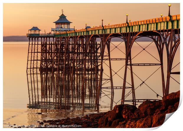 Clevedon Pier at low tide Print by Rory Hailes