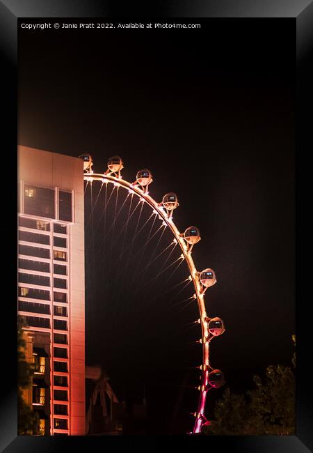 Las Vegas Ferris Wheel Framed Print by Janie Pratt