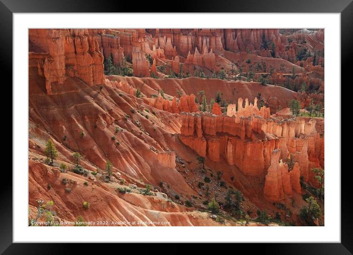Glowing Hoodoos Framed Mounted Print by Donna Kennedy