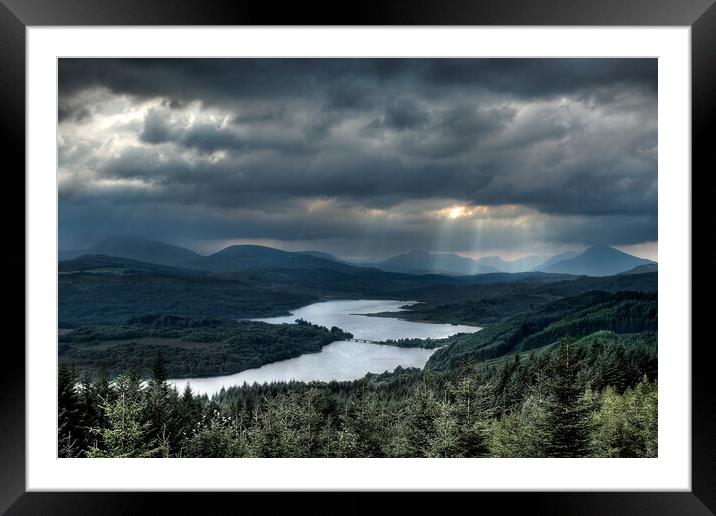 Loch Garry in the Scottish Highlands  Framed Mounted Print by Dave Urwin