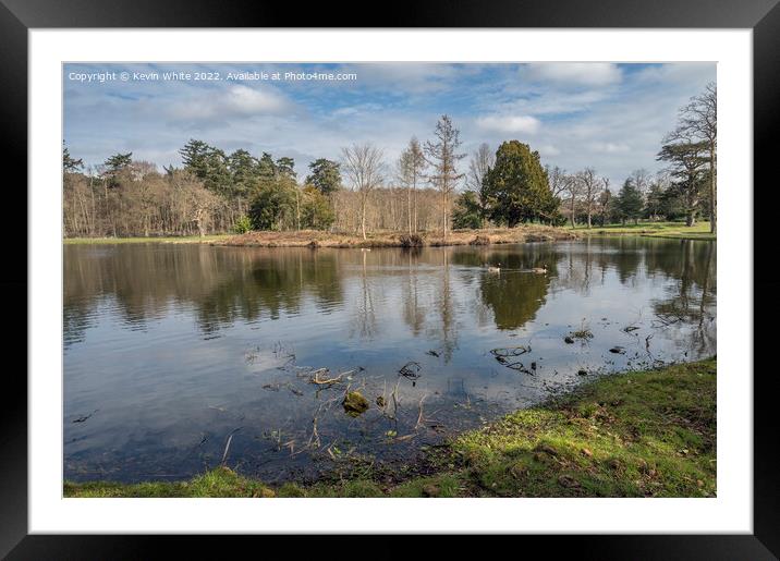 Lake at Painshill Park Cobham Framed Mounted Print by Kevin White