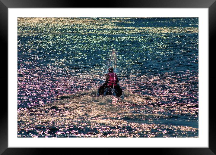 Jet Ski Silhouette Framed Mounted Print by Travel and Pixels 