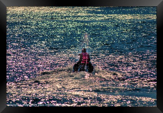 Jet Ski Silhouette Framed Print by Travel and Pixels 
