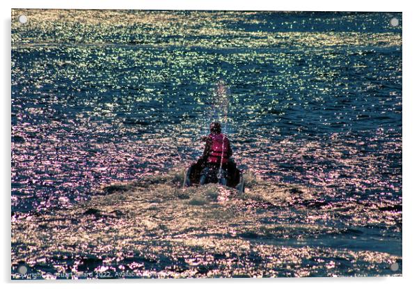 Jet Ski Silhouette Acrylic by Travel and Pixels 