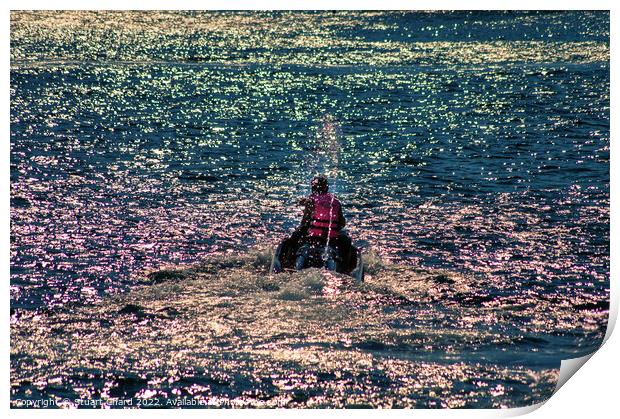 Jet Ski Silhouette Print by Travel and Pixels 