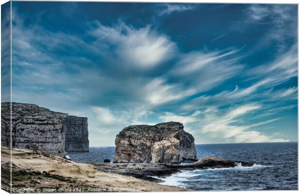Gozo Island Cliffs in Malta Canvas Print by Stuart Chard