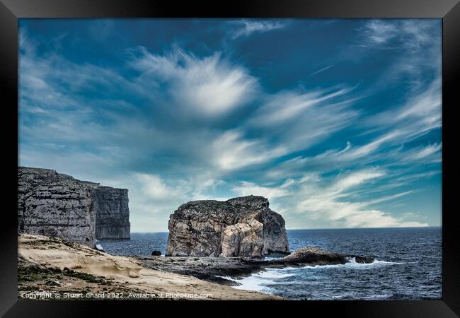 Gozo Island Cliffs in Malta Framed Print by Travel and Pixels 