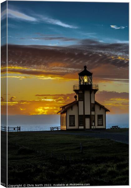 Point Cabrillo Lighthouse. Canvas Print by Chris North