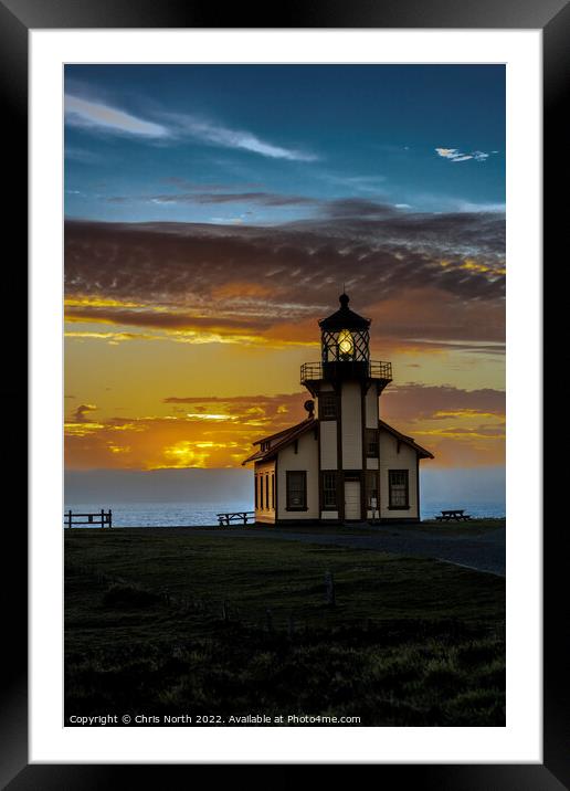 Point Cabrillo Lighthouse. Framed Mounted Print by Chris North