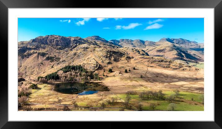 Blea Tarn and the Langdale Fells, Lake District Framed Mounted Print by Keith Douglas