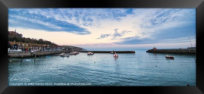 Folkestone Harbour widescreen Framed Print by Mike Hardy