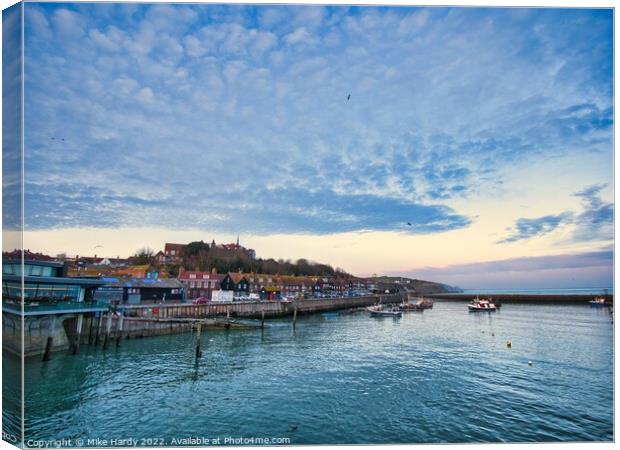 Folkestone Harbour & Fish Market Canvas Print by Mike Hardy
