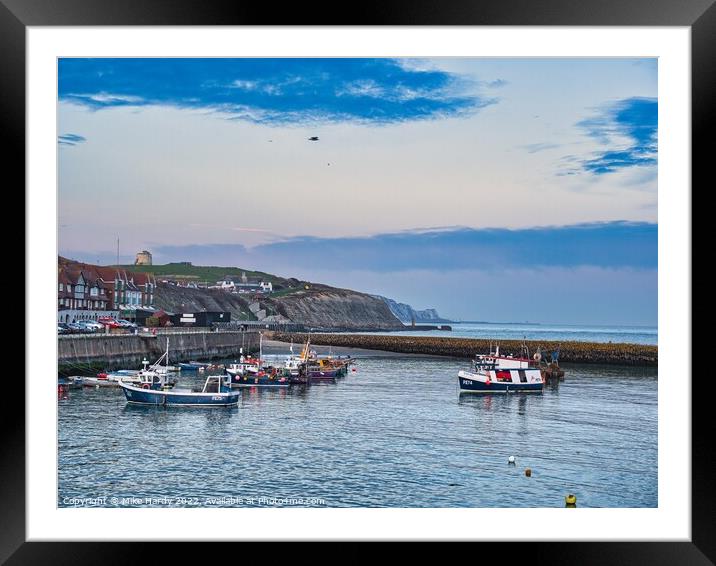 Folkestone Harbour and sea wall section Framed Mounted Print by Mike Hardy
