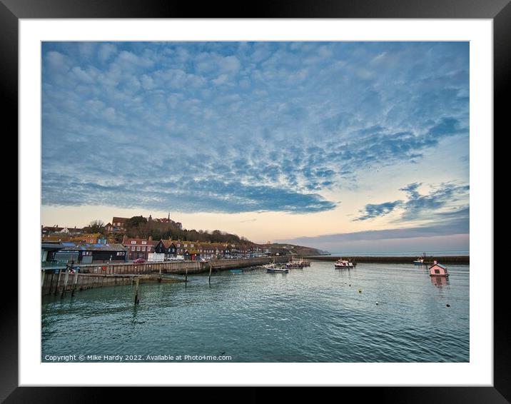 Folkestone Harbour & Fisherman's sea front Framed Mounted Print by Mike Hardy