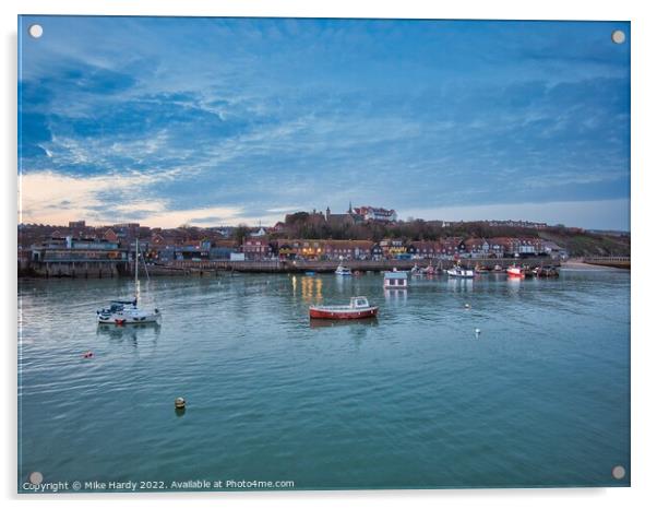 Folkestone Harbour Boats at Dusk Acrylic by Mike Hardy