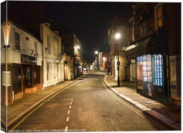 Hythe High Street at Night Canvas Print by Mike Hardy