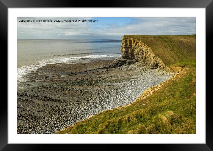 Nash Point or Marcross Beach South Wales Framed Mounted Print by Nick Jenkins