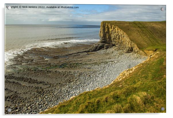 Nash Point or Marcross Beach South Wales Acrylic by Nick Jenkins