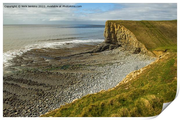 Nash Point or Marcross Beach South Wales Print by Nick Jenkins