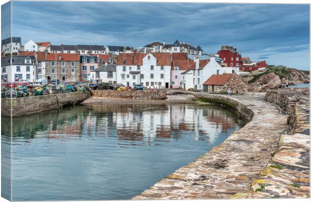 Pittenweem Harbour Reflection Canvas Print by Valerie Paterson