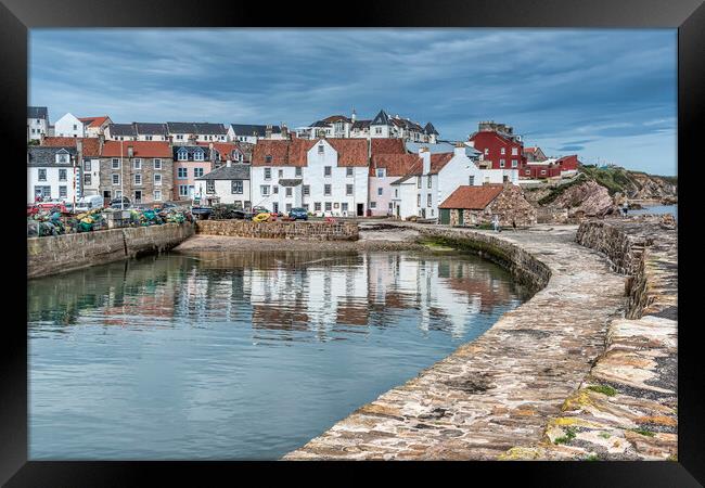 Pittenweem Harbour Reflection Framed Print by Valerie Paterson