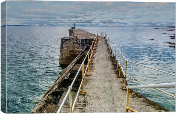 Pittenweem Sea Defence Canvas Print by Valerie Paterson