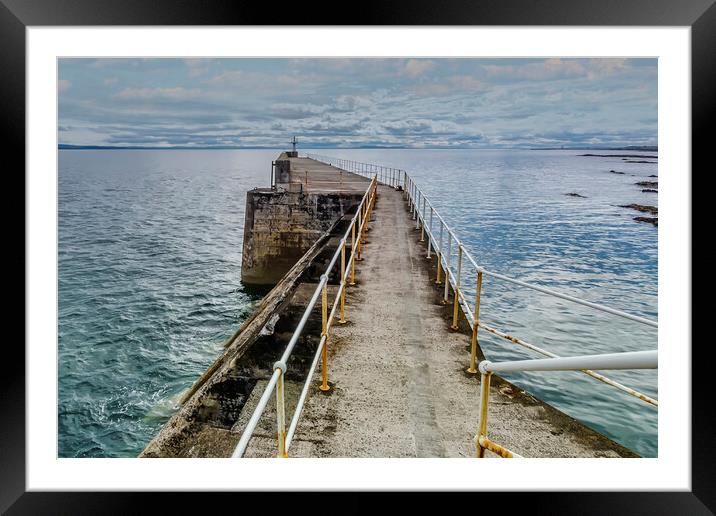 Pittenweem Sea Defence Framed Mounted Print by Valerie Paterson