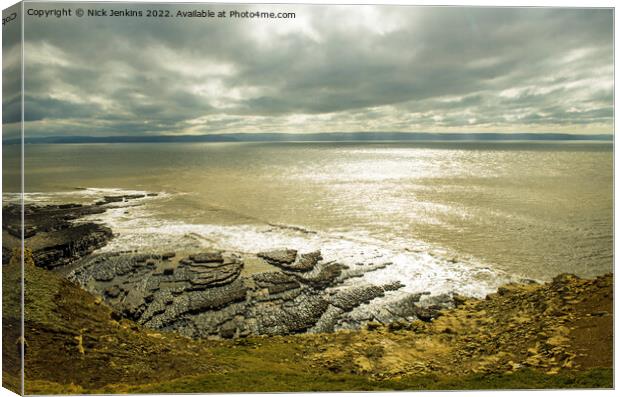Across the Bristol Channel from Nash Point  Canvas Print by Nick Jenkins