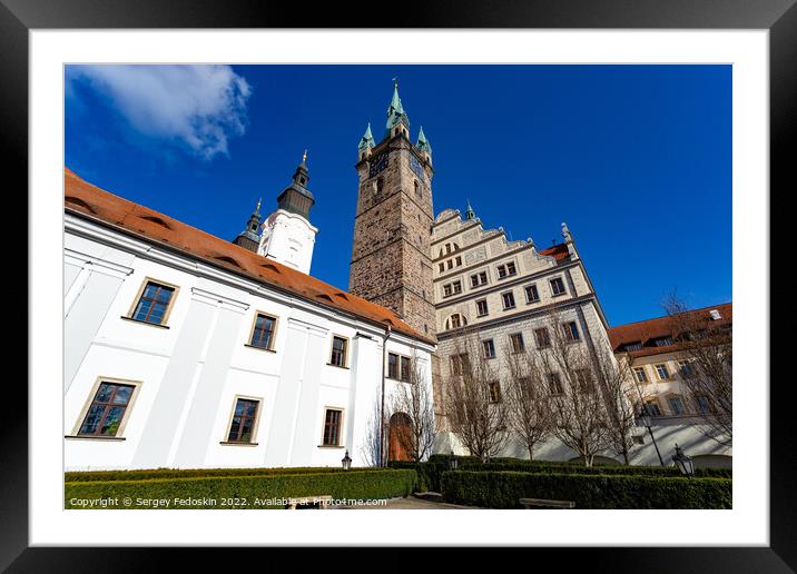 Black Tower and Church of Virgin Mary's Immaculate Conception in Klatovy, Czechia Framed Mounted Print by Sergey Fedoskin