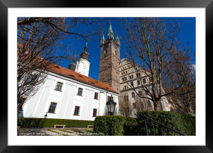 Black Tower and Church of Virgin Mary's Immaculate Conception in Klatovy, Czechia Framed Mounted Print by Sergey Fedoskin