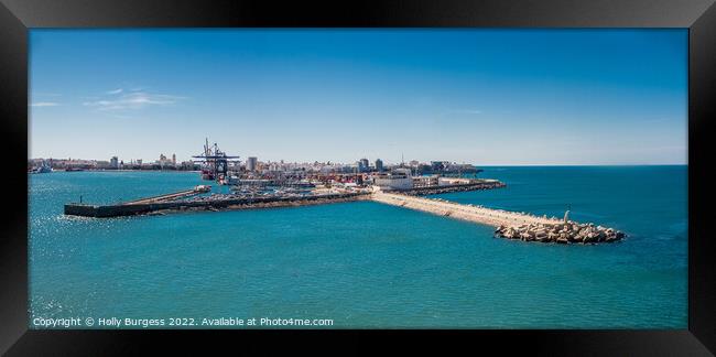 Island of Cadiz looking at the harbour from the se Framed Print by Holly Burgess