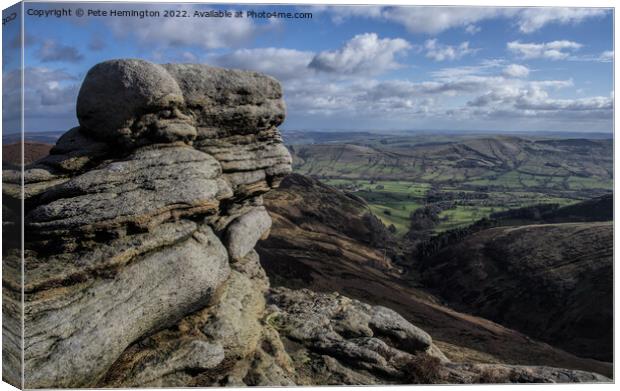 From Upper Tor looking over Edale Canvas Print by Pete Hemington