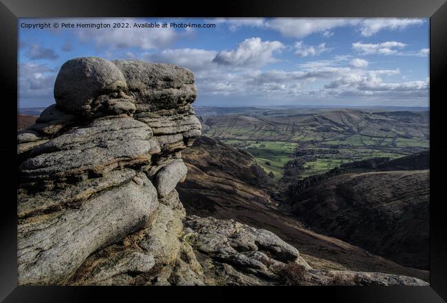 From Upper Tor looking over Edale Framed Print by Pete Hemington