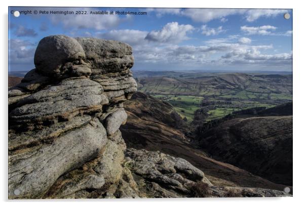 From Upper Tor looking over Edale Acrylic by Pete Hemington