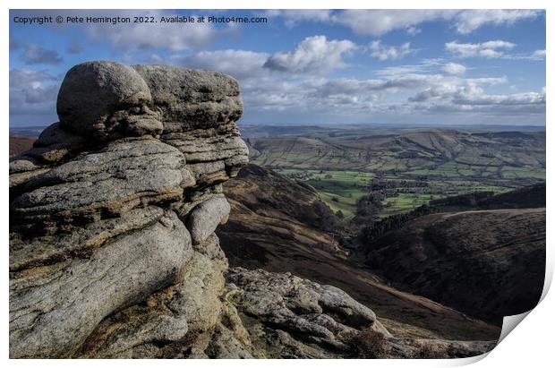 From Upper Tor looking over Edale Print by Pete Hemington