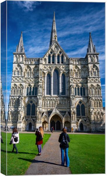 Salisbury Cathedral Canvas Print by Joyce Storey