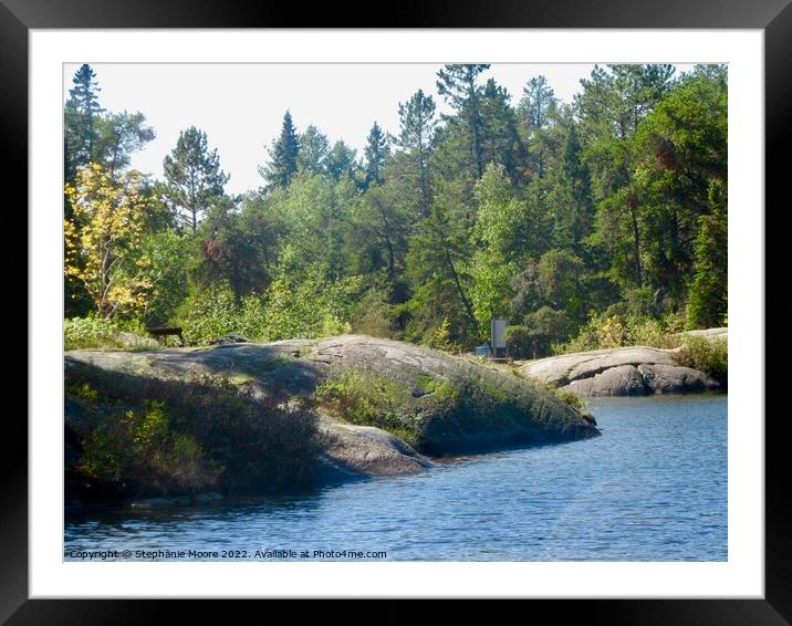 Rocks in Rushing RIver Framed Mounted Print by Stephanie Moore