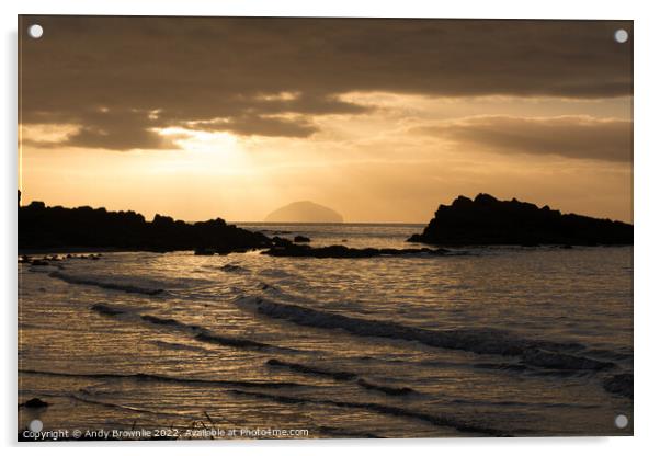 View of Ailsa Craig from Culzean Beach Acrylic by Andy Brownlie