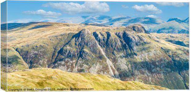The Langdale Pikes from Crinkle Crags Canvas Print by Keith Douglas