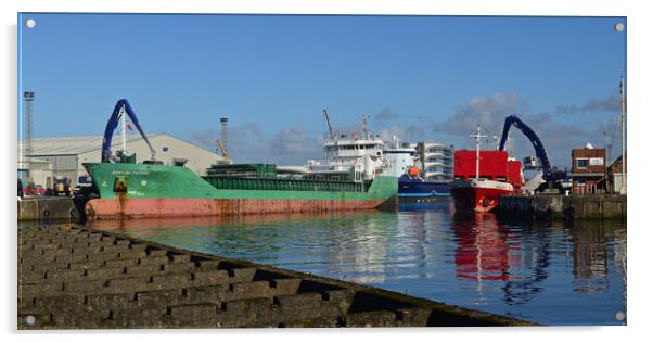 Shipping at Port of Ayr Acrylic by Allan Durward Photography