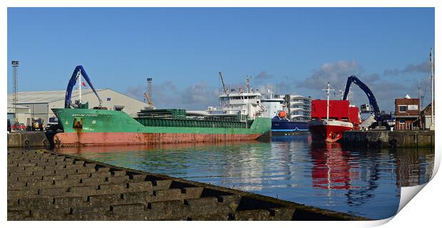 Shipping at Port of Ayr Print by Allan Durward Photography