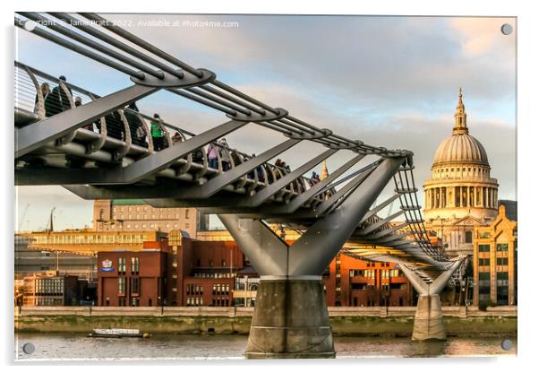 Millennium Bridge Acrylic by Janie Pratt